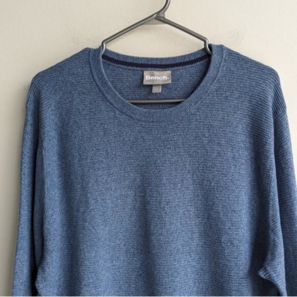 Bench 100% cotton blue ribbed crewneck sweater - Picture 2 of 4